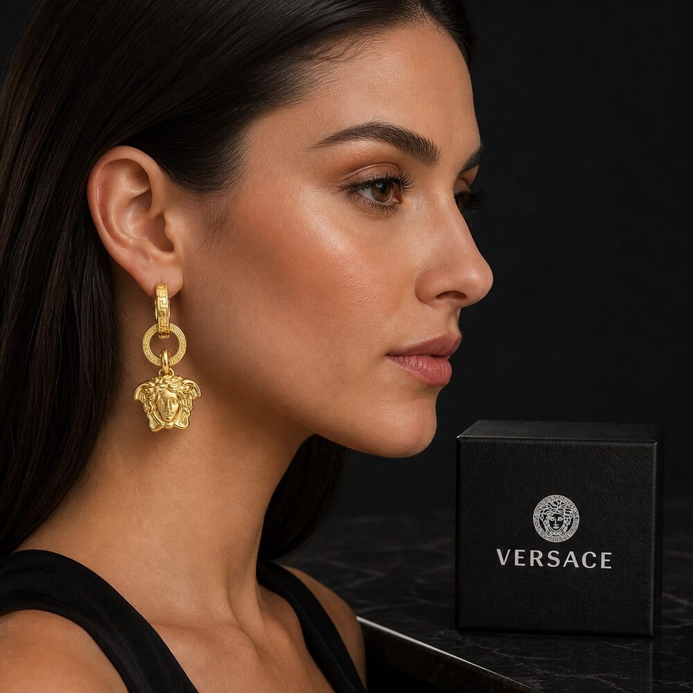 Versace Bold Statement Earrings Style 2 | New with Box - Picture 9 of 9
